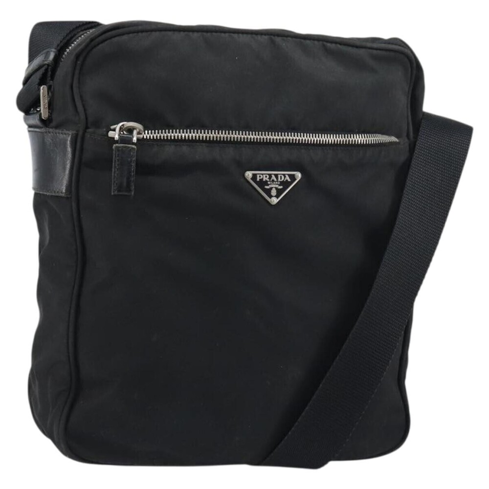 Prada Front Pocket Zip Messenger Tessuto with Saffiano Leather Large